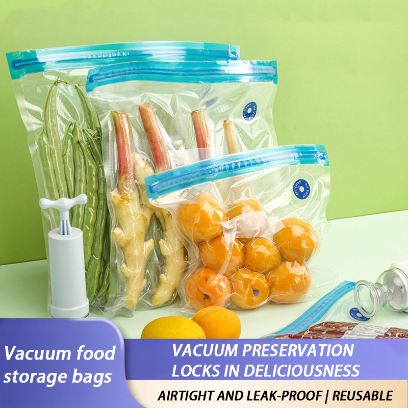 Meal Prep Ziplock - ホットセール 再利用可能真空シーラーバッグ ジップロック付き BPAフリー 食品保存バッグ スーヴィード調理や冷凍庫用