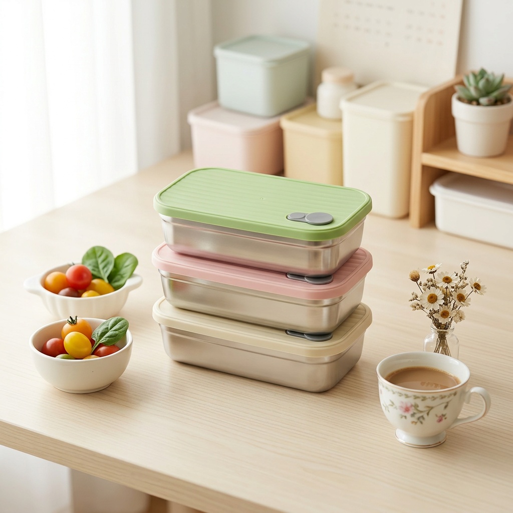 Meal Prep List - ステンレス製弁当箱、金属製ランチボックス、電子レンジ対応食品保存容器、積み重ね可能、食事準備用、漏れ防止、大人子供学校用