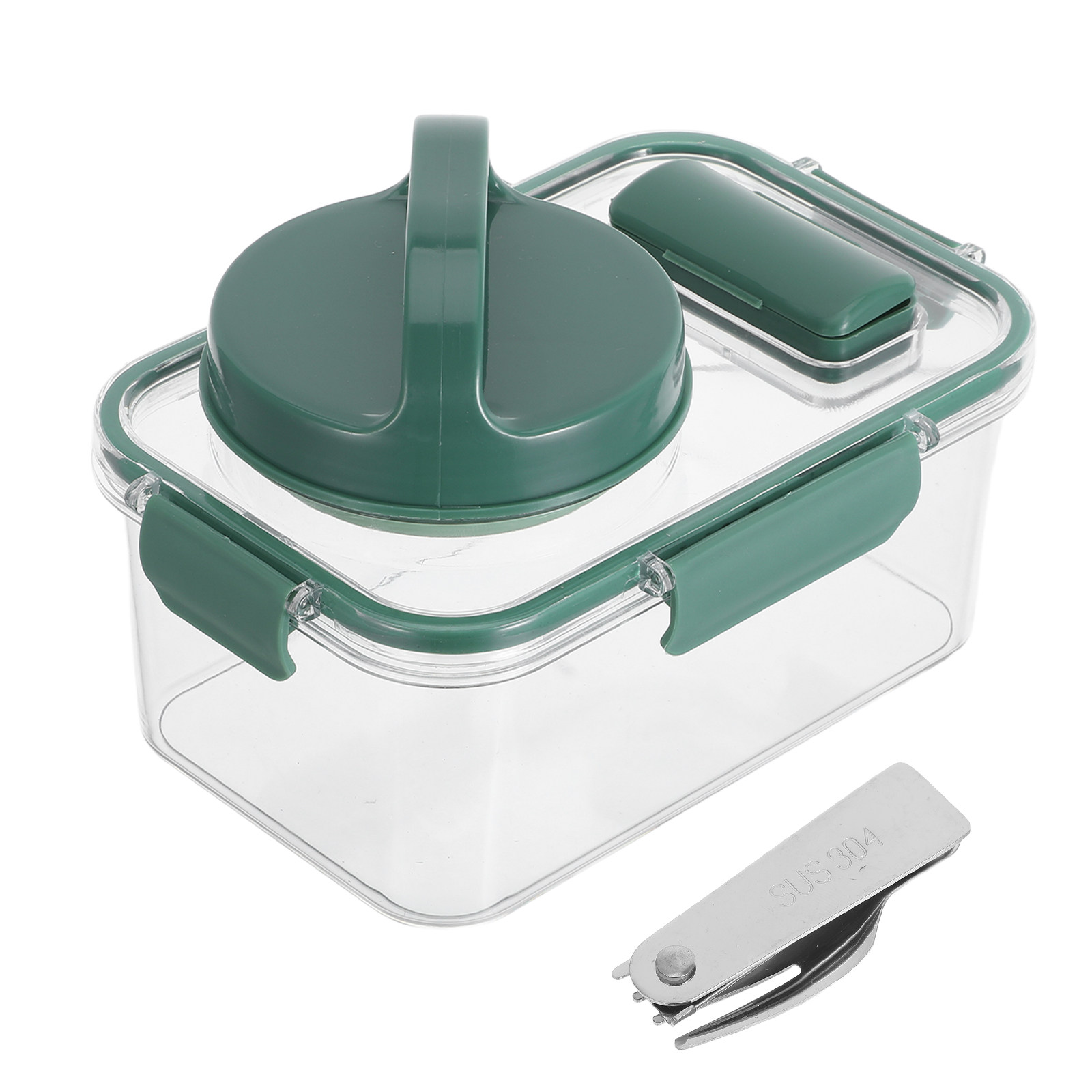 Meal Prep Bowl - ドレッシングカップとフォーク付きサラダ容器、漏れ防止、大容量、食事準備用ランチボックス、オフィスやピクニック用の携帯用サラダボウル