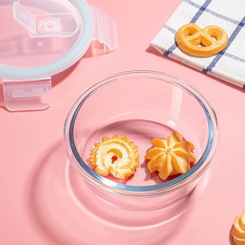 Meal Prep Bowl - ホームキッチンミニマリストガラス製ランチボックス電子レンジ対応食品保存容器オフィスワーカー向け食事準備フルーツフレッシュキーパー