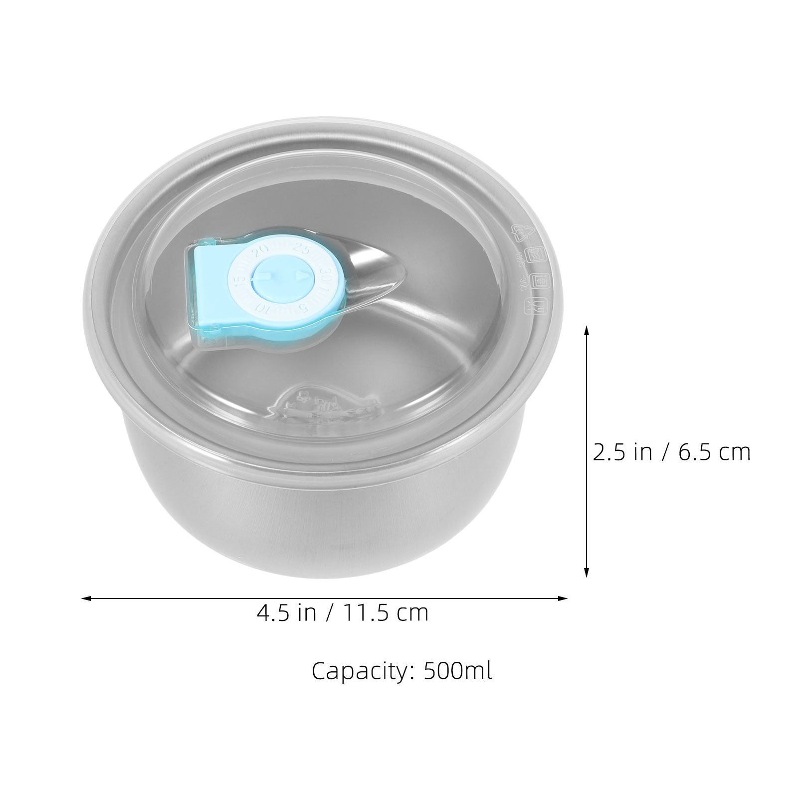 Meal Prep Bowl - 6 個自家製アイスクリームボックスステンレス鋼アイスクリーム容器積み重ね可能な気密冷凍庫食事準備収納ボックス 500ML
