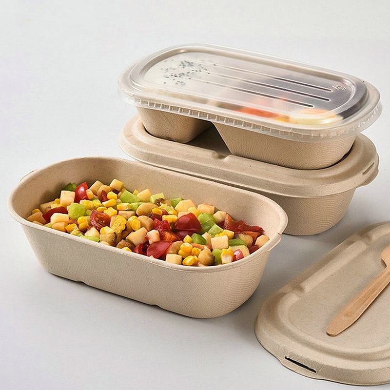 Salad Container Jar - 10/50 個使い捨てテイクアウトボックスランチボックスライトサラダ容器生分解性紙パルプ食品包装箱