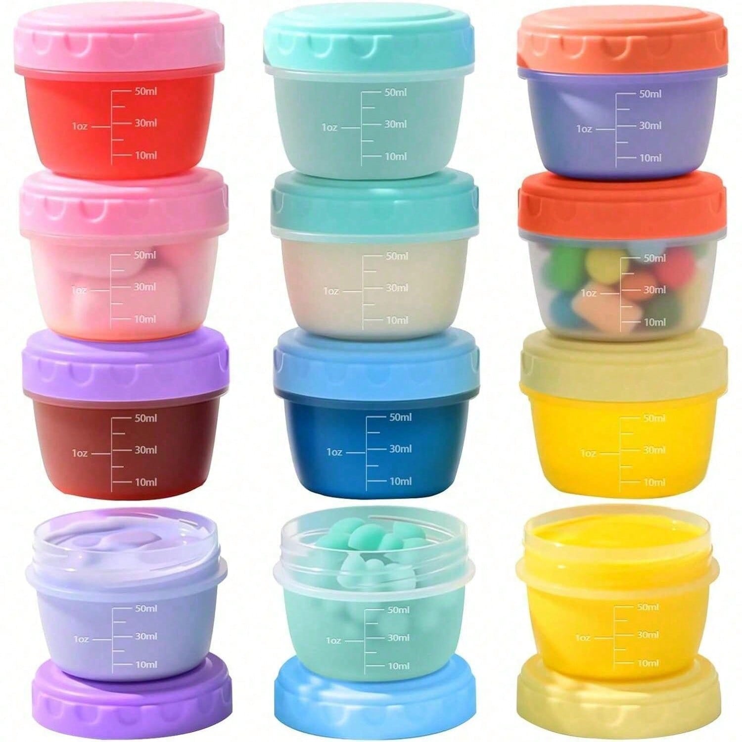 Salad Container Jar - 1～6個パック 2.7オンス サラダドレッシング容器 蓋付き 持ち帰り用 小型調味料容器