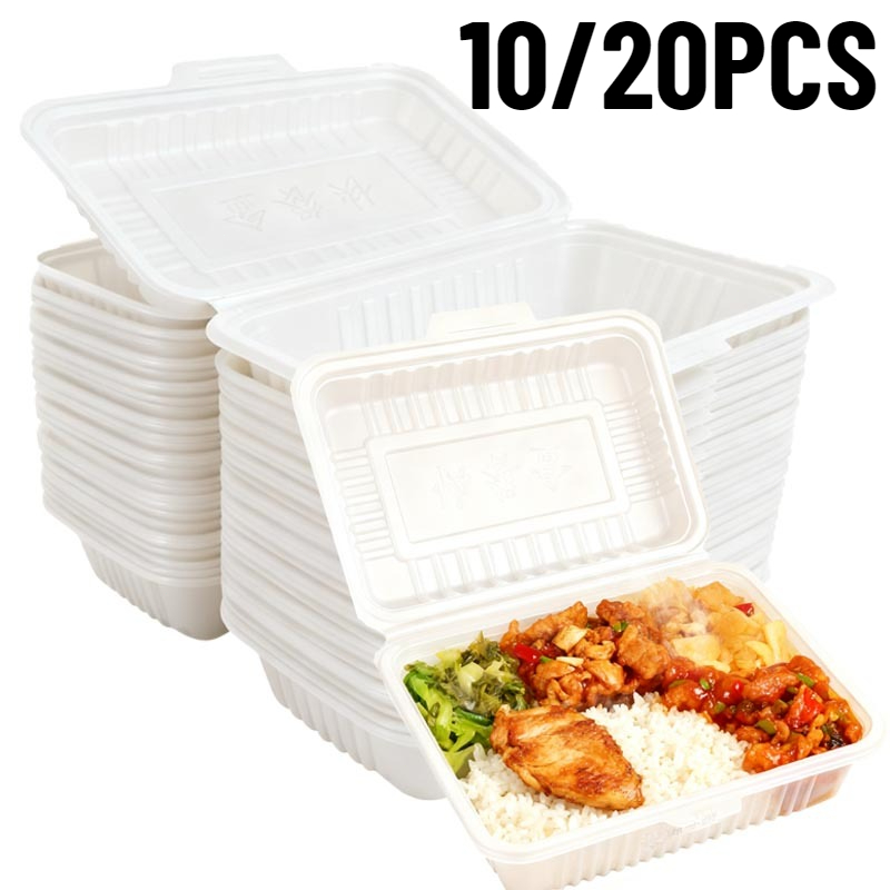 Salad Container Jar - 10/20 個使い捨て弁当箱プラスチックサラダサンドイッチテイクアウトキッチン冷蔵庫レストランピクニック食品容器