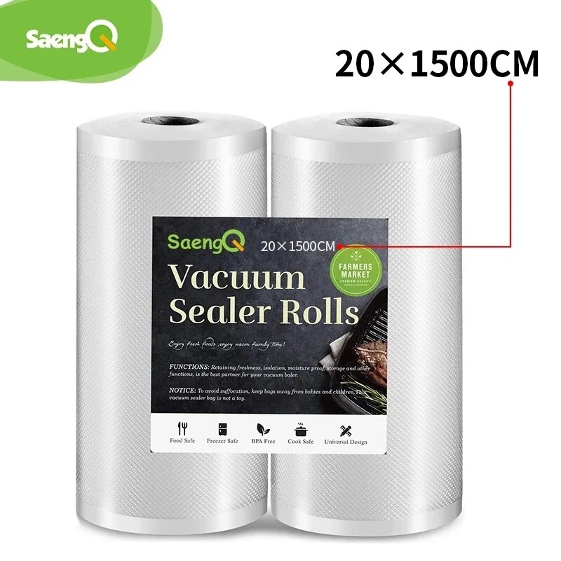 Meal Prep Vacuum Seal Containers - SaengQ キッチン食品真空シーラーバッグ真空包装用真空保存袋 12/15/20/25/30 センチメートル * 1500