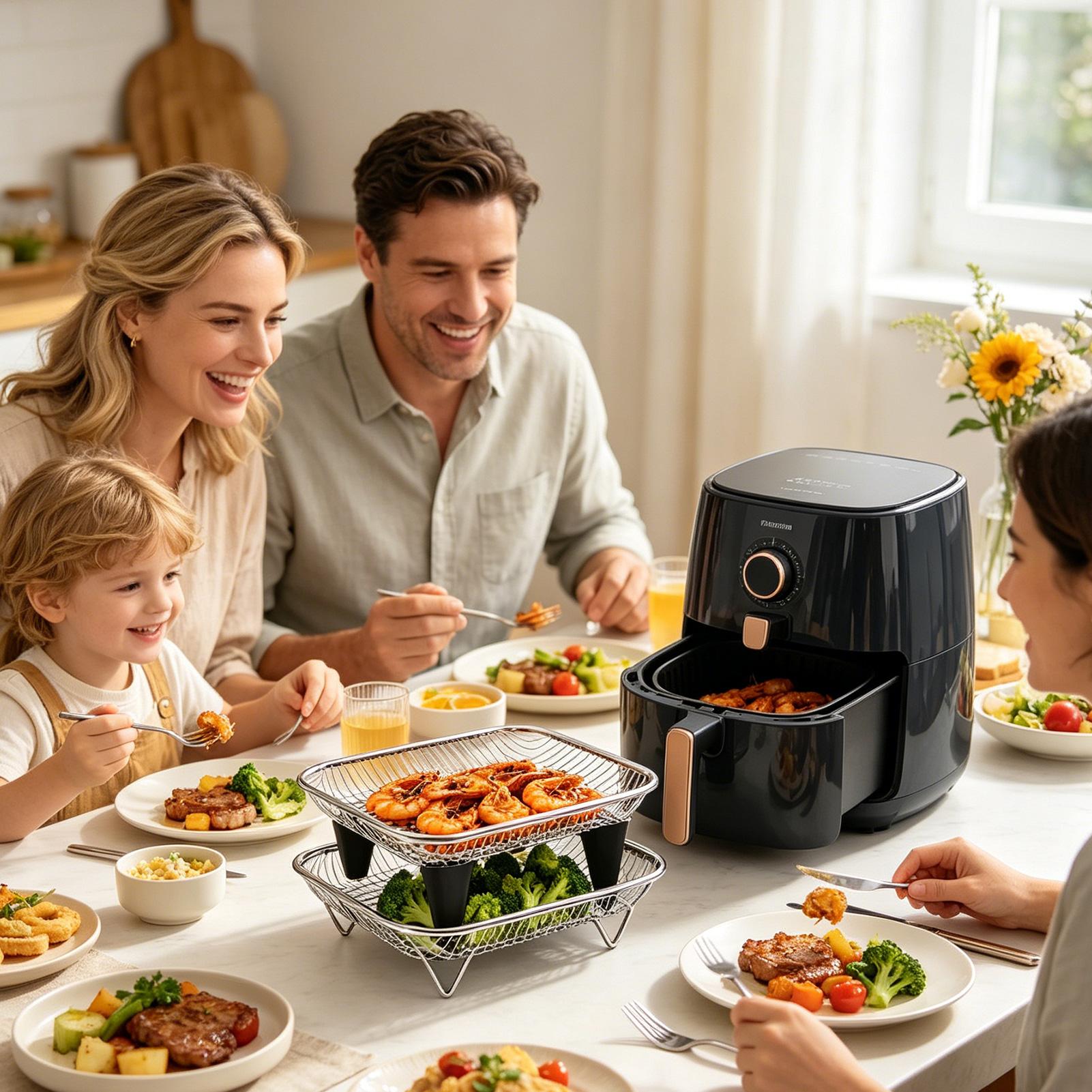 エアフライヤーバスケット ステンレススチール製スタッカブルト - Meal Prep Chef のレビューと価格