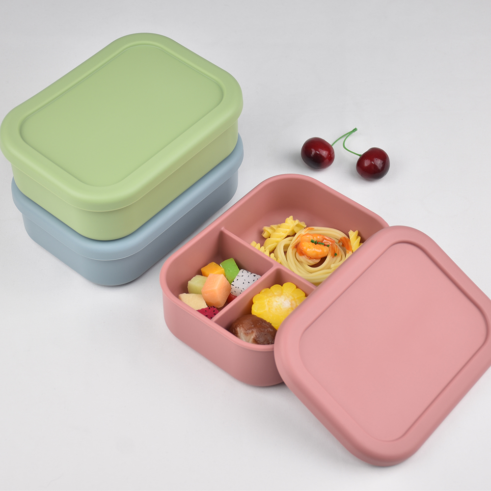 3つのコンパートメントに分かれた食品グレードシリコン製弁当箱 - Meal Prep List のレビューと価格