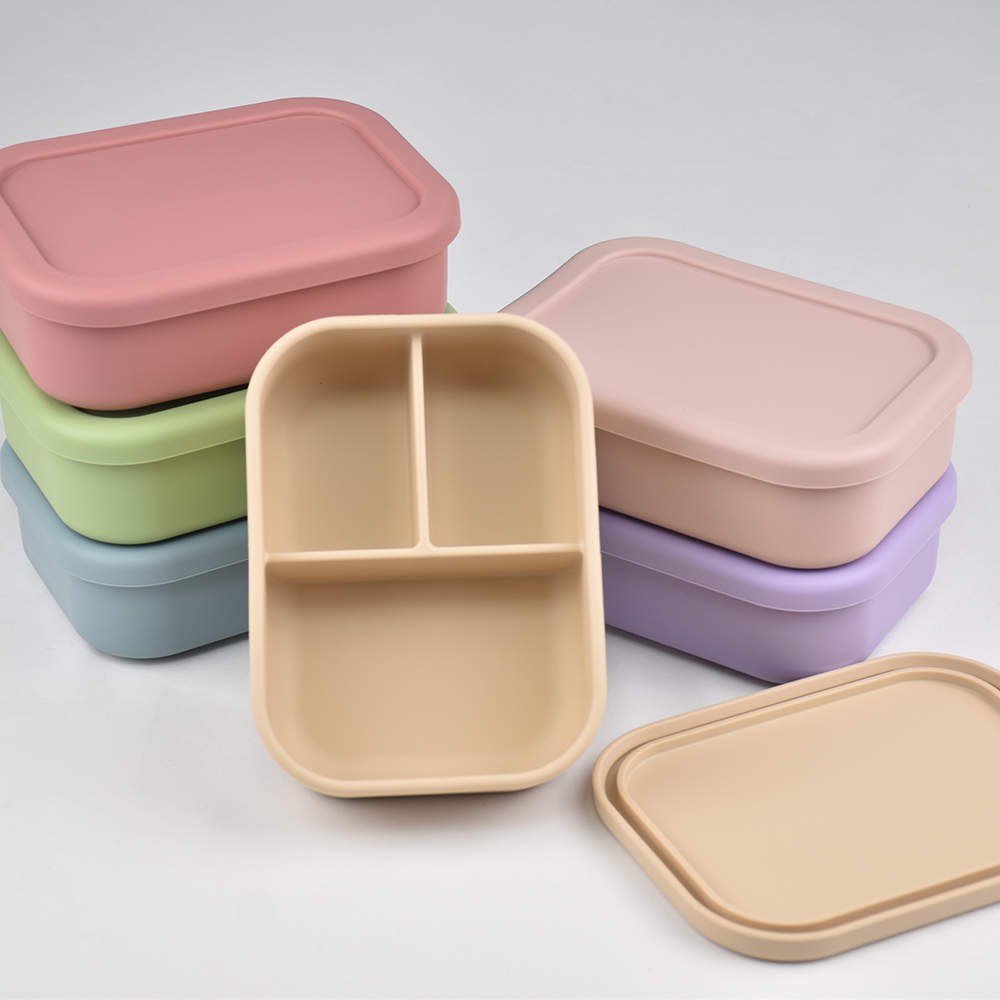 3つのコンパートメントに分かれた食品グレードシリコン製弁当箱 - Meal Prep List のレビューと価格