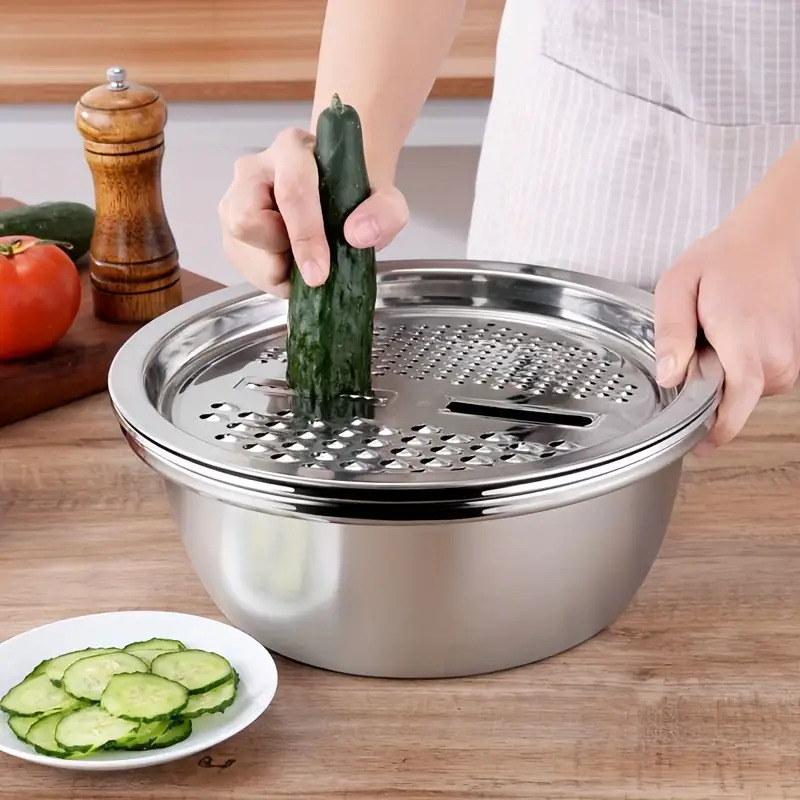 3個セット ステンレス製 キッチンザルセット 多機能水切り  - Meal Prep Chef のレビューと価格