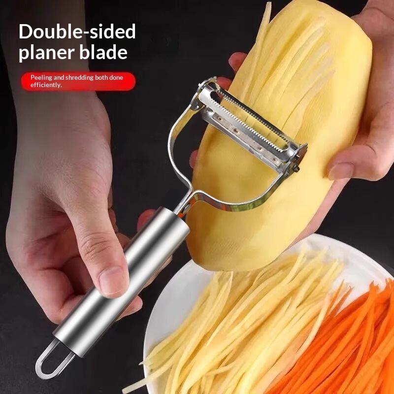 二重機能ステンレス鋼ピーラー、野菜と果物の皮むき、ジュレンニ - Meal Prep Chef のレビューと価格
