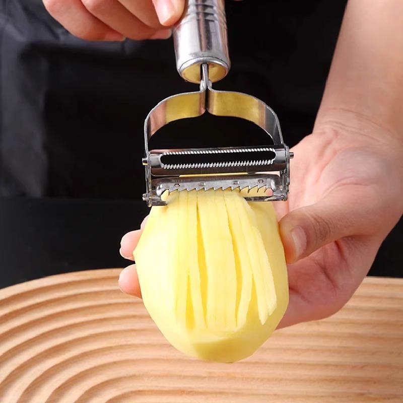 二重機能ステンレス鋼ピーラー、野菜と果物の皮むき、ジュレンニ - Meal Prep Chef のレビューと価格