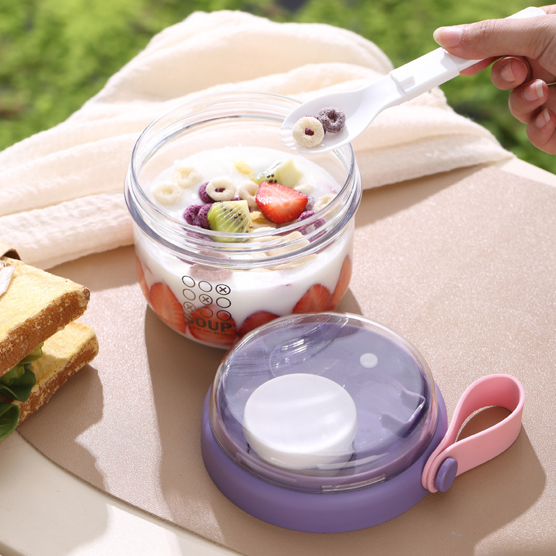 サラダカップ二層オートミールカップポータブル学生朝食カップヨ - Salad Container Jar のレビューと価格