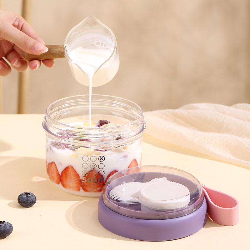 サラダカップ二層オートミールカップポータブル学生朝食カップヨ - Salad Container Jar のレビューと価格