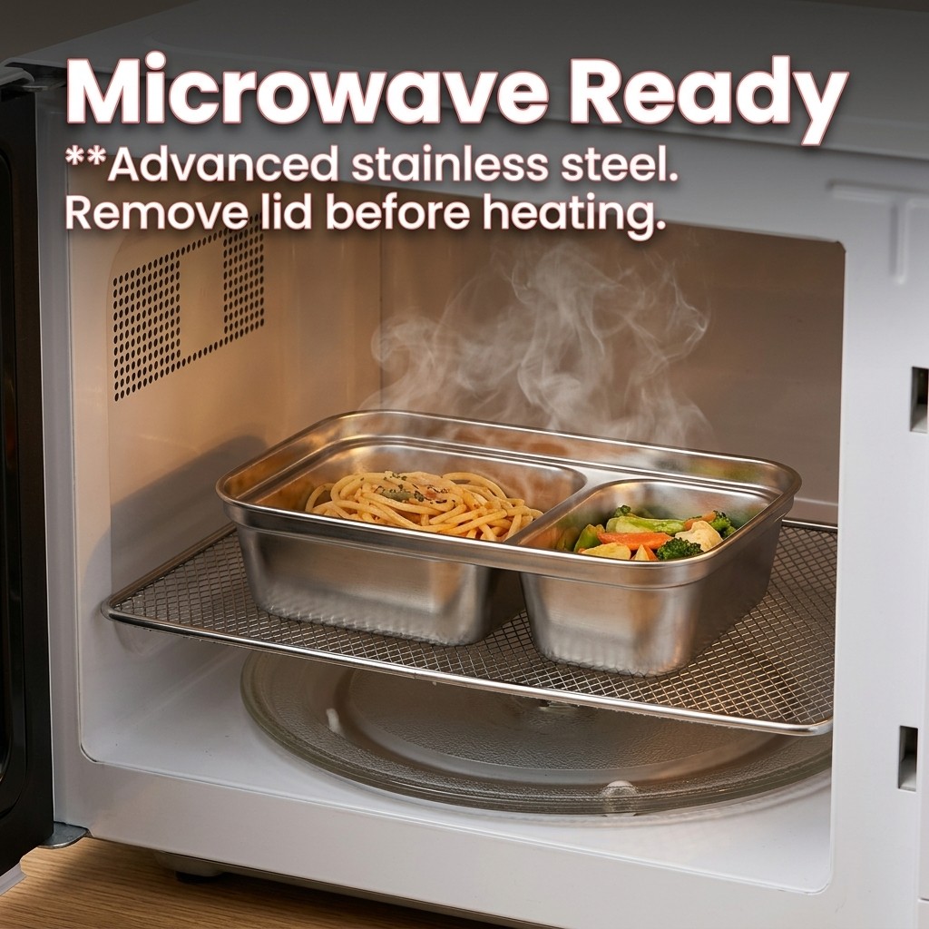 電子レンジ対応 304ステンレス製ランチボックスセット 弁当 - Meal Prep List のレビューと価格