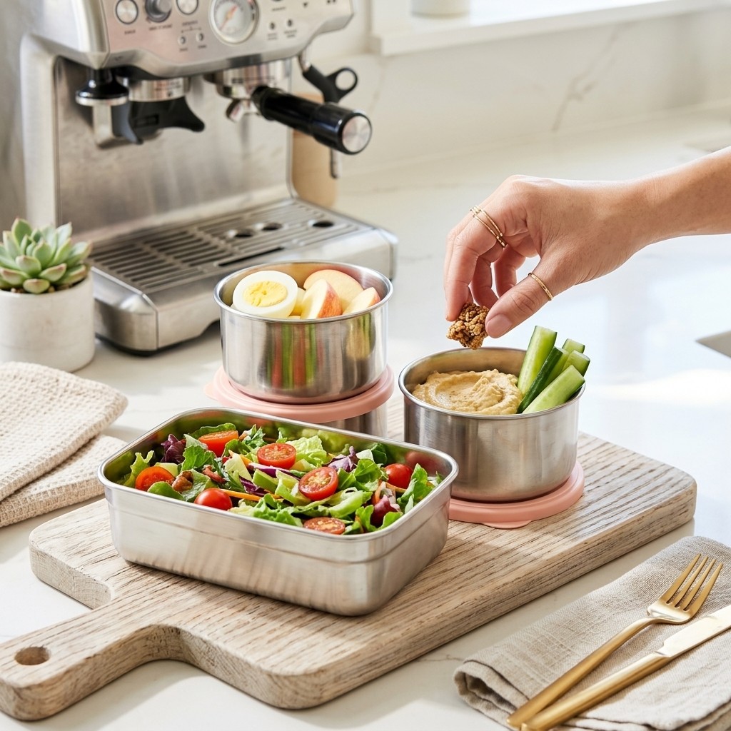 電子レンジ対応 304ステンレス製ランチボックスセット 弁当 - Meal Prep List のレビューと価格