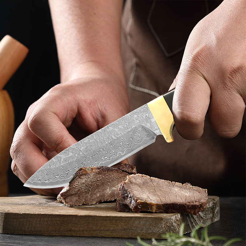 ダマスカスVG10鋼製ナイフ木製ハンドル固定刃ナイフ日本製シ - Meal Prep Japan のレビューと価格