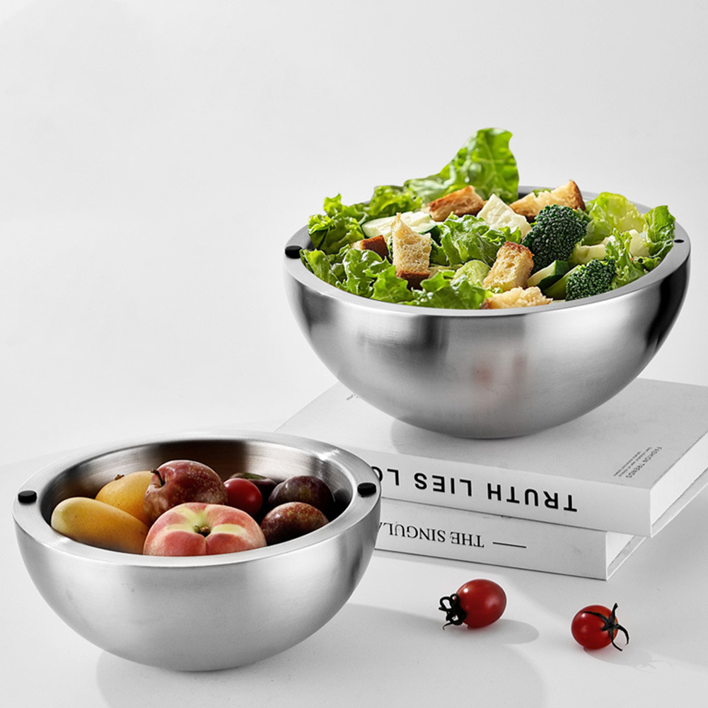 304 肥厚サラダミキシングボウルステンレス鋼二重壁断熱ホッ - Meal Prep Bowl のレビューと価格