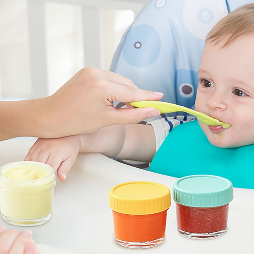 6個入りガラス製ベビーフードジャー、再利用可能、蓋付き、ディ - Salad Container Jar のレビューと価格