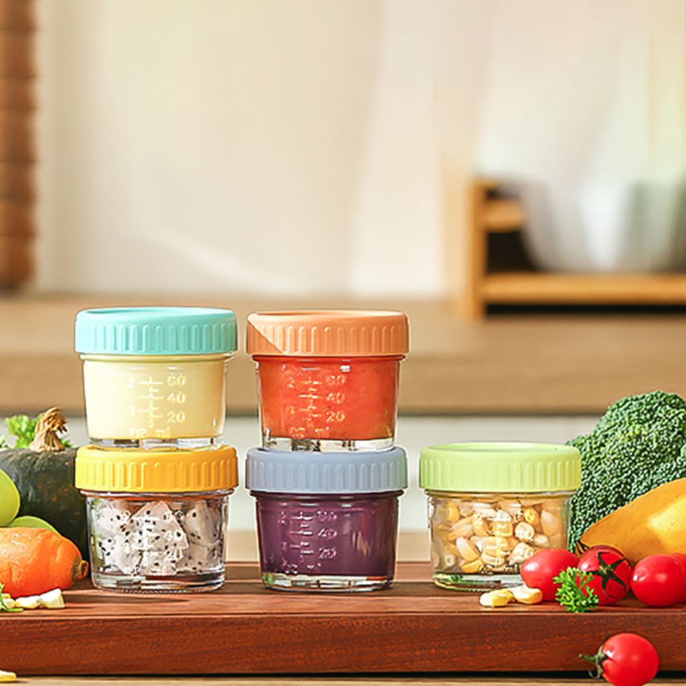 6個入りガラス製ベビーフードジャー、再利用可能、蓋付き、ディ - Salad Container Jar のレビューと価格