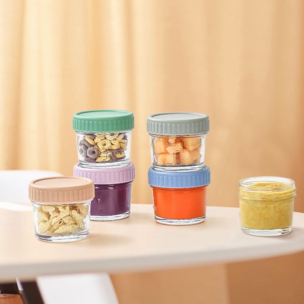 6個入りガラス製ベビーフードジャー、再利用可能、蓋付き、ディ - Salad Container Jar のレビューと価格
