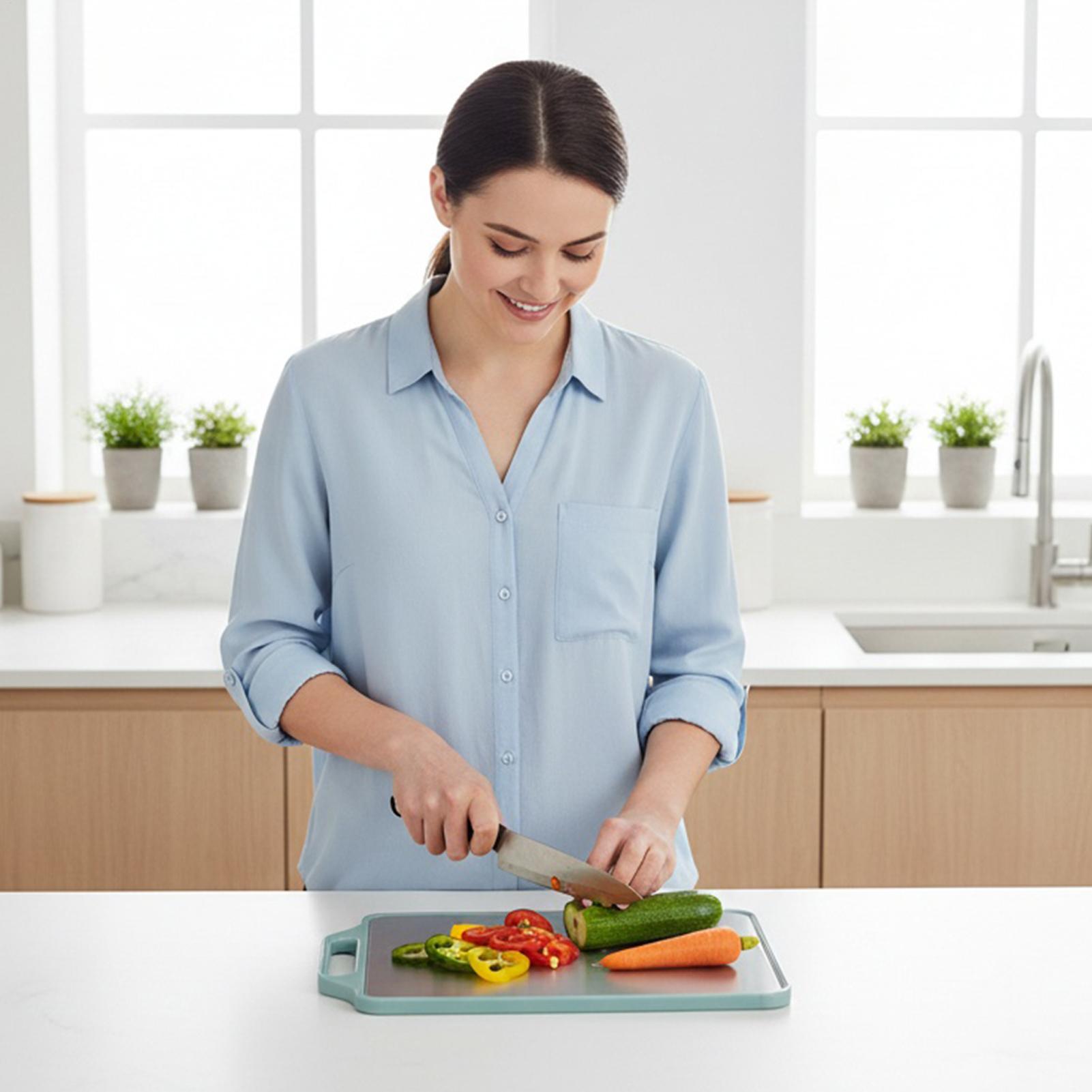 両面使えるまな板、持ち手付きキッチン用ステンレス製まな板、肉 - Meal Prep Format のレビューと価格