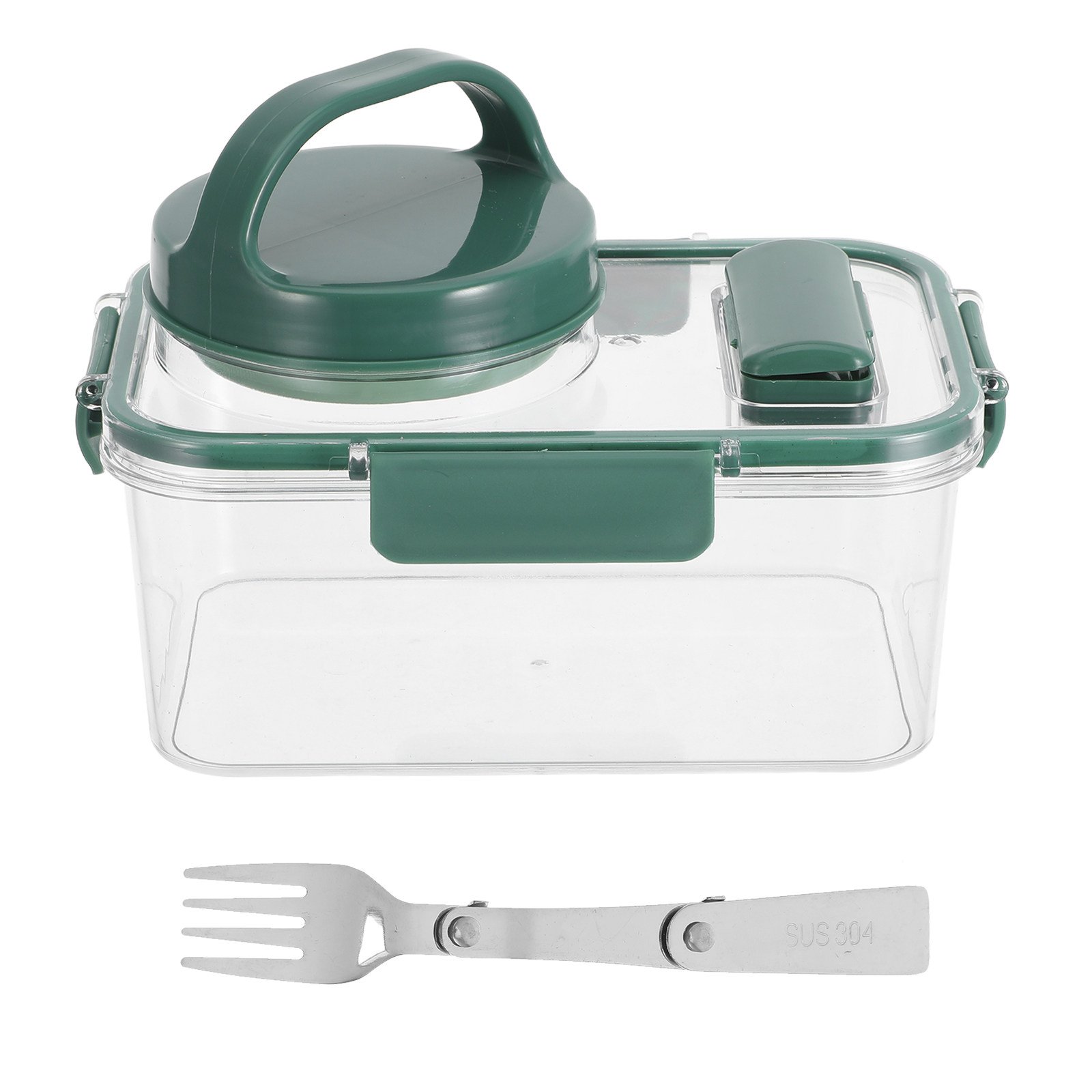 ドレッシングカップとフォーク付きサラダ容器、漏れ防止、大容量 - Meal Prep Bowl のレビューと価格
