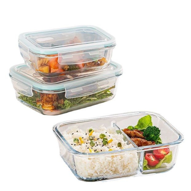 ホームキッチンミニマリストガラス製ランチボックス電子レンジ対 - Meal Prep Bowl のレビューと価格