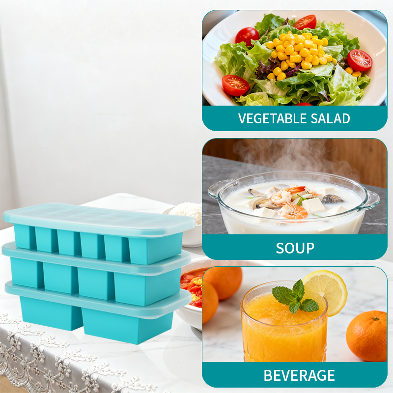 蓋付きシリコン製冷凍トレイ型（2個または3個）、保存容器、ス - Meal Prep Menu のレビューと価格