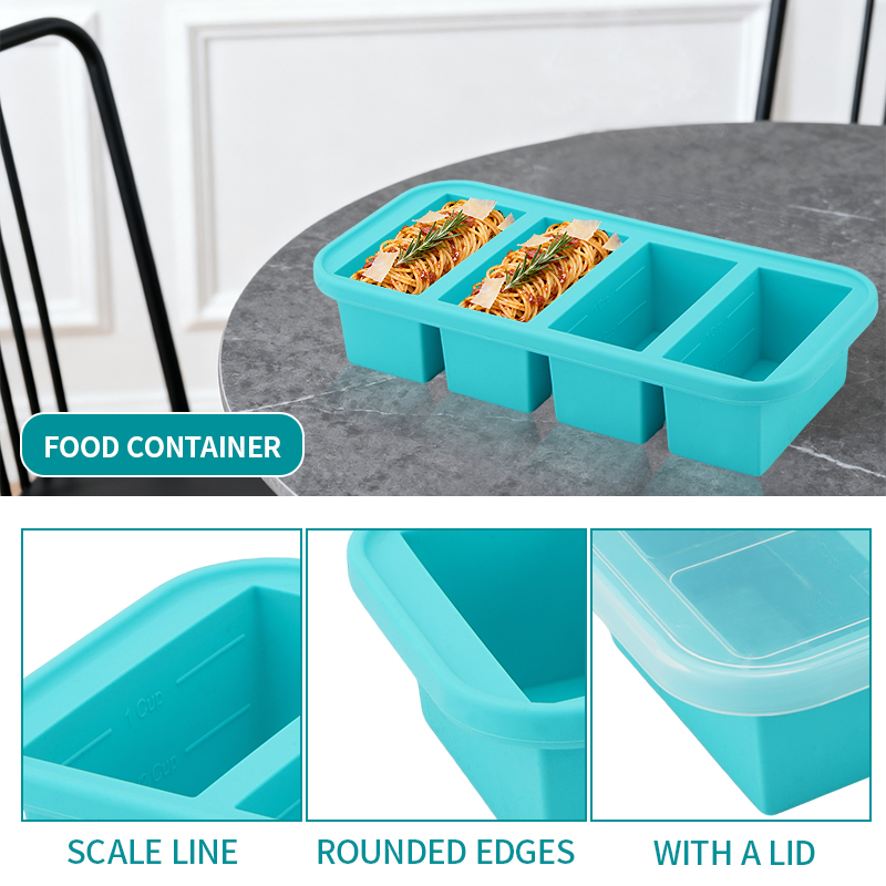 蓋付きシリコン製冷凍トレイ型（2個または3個）、保存容器、ス - Meal Prep Menu のレビューと価格
