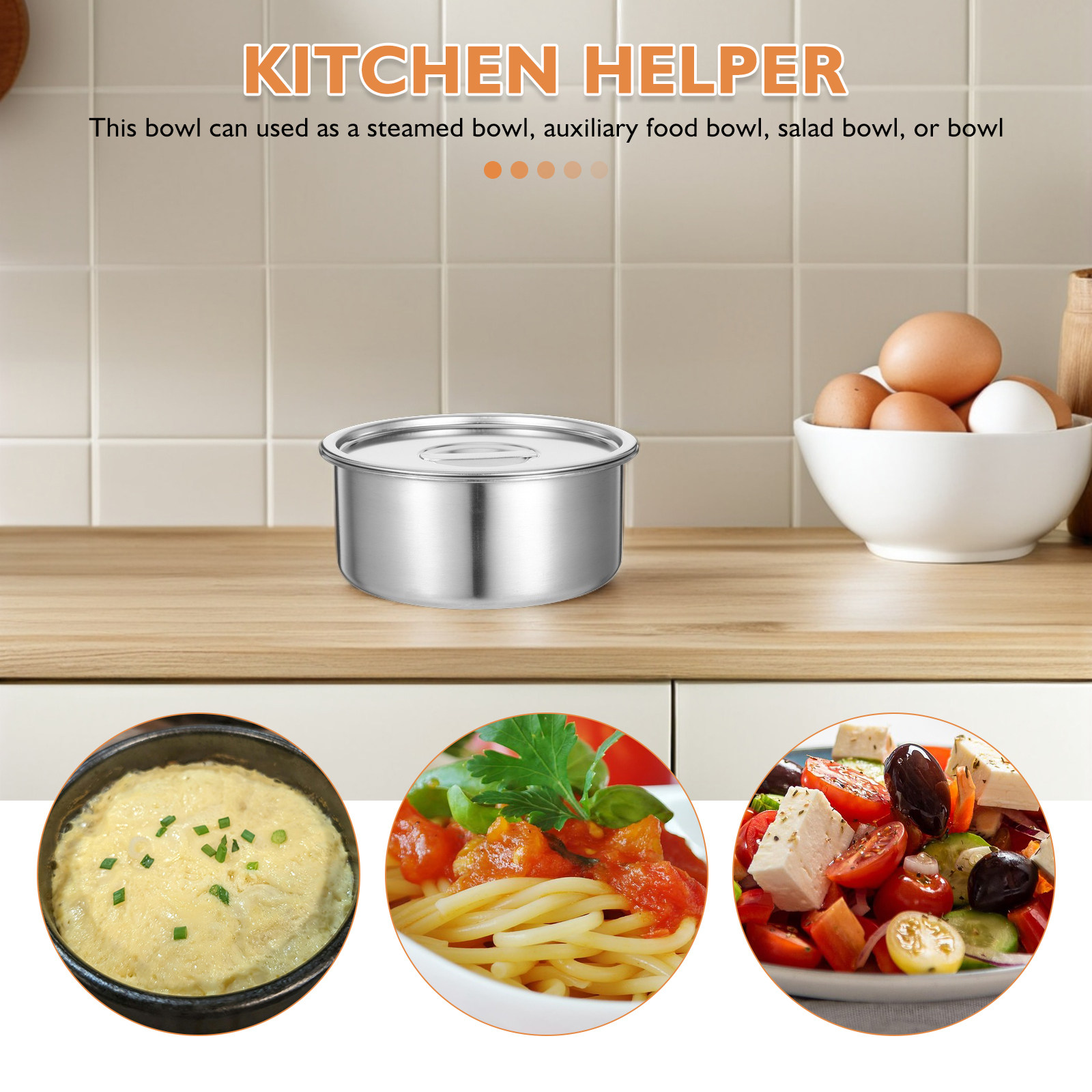 ステンレス鋼蒸し卵ボウル 14 センチメートル蓋付き多目的食 - Meal Prep Bowl のレビューと価格