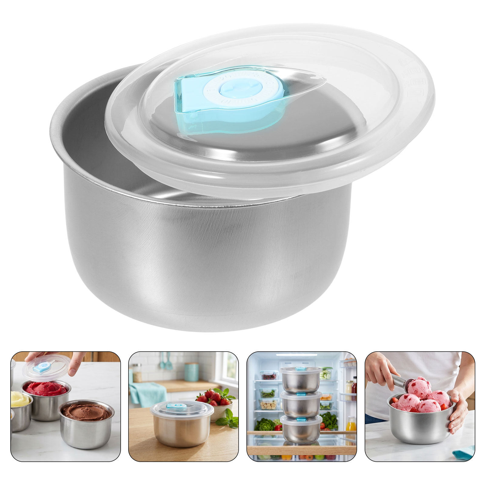 6 個自家製アイスクリームボックスステンレス鋼アイスクリーム - Meal Prep Bowl のレビューと価格