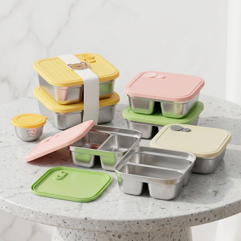携帯用304ステンレス製ランチボックス、学生、旅行、ピクニッ - Salad Container Jar のレビューと価格