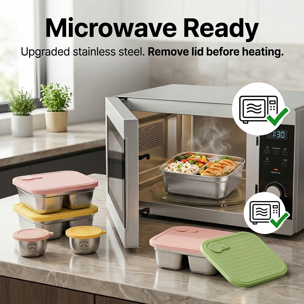 携帯用304ステンレス製ランチボックス、学生、旅行、ピクニッ - Salad Container Jar のレビューと価格