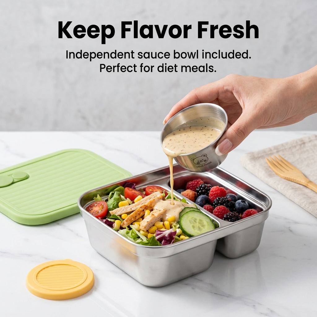 携帯用304ステンレス製ランチボックス、学生、旅行、ピクニッ - Salad Container Jar のレビューと価格