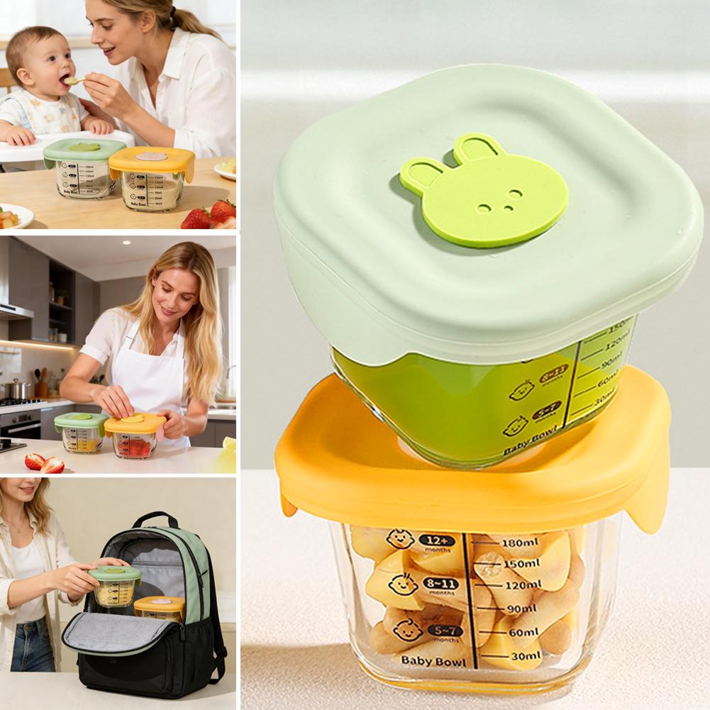 2 個のガラス蒸しボウルベビーフード保存容器加熱エッグカスタ - Meal Prep Menu のレビューと価格