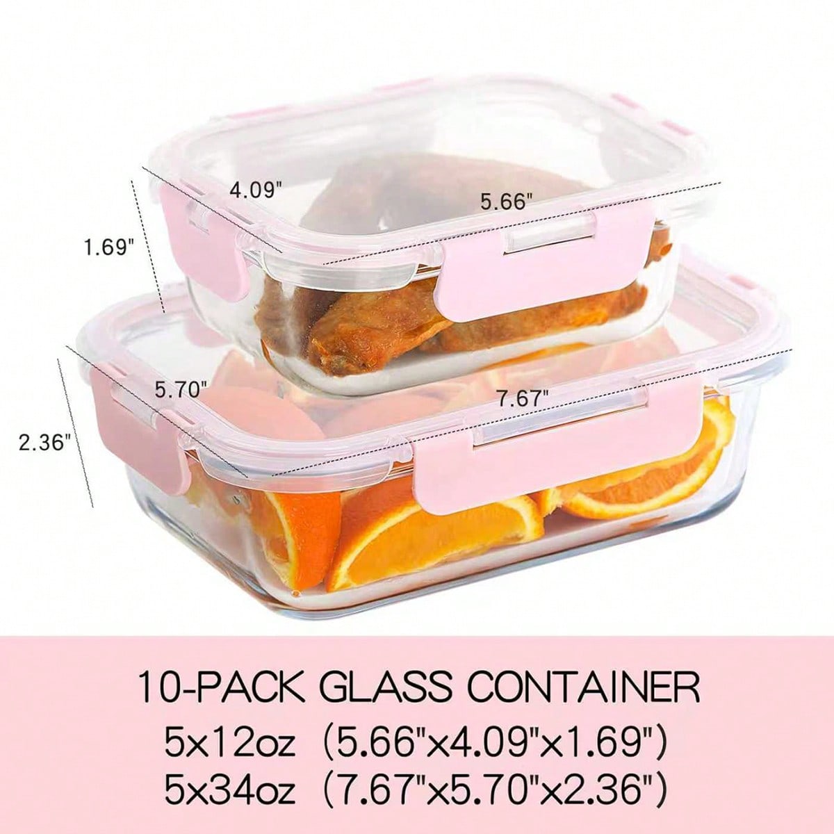 10個入りガラス製ミールプレップ容器、蓋付き食品保存容器、気 - Meal Prep List のレビューと価格