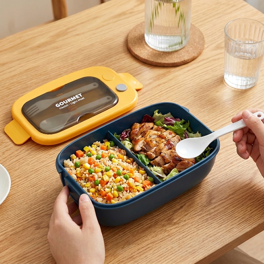 電子レンジ対応プラスチック製弁当箱 2コンパートメント漏れ防 - Meal Prep List のレビューと価格