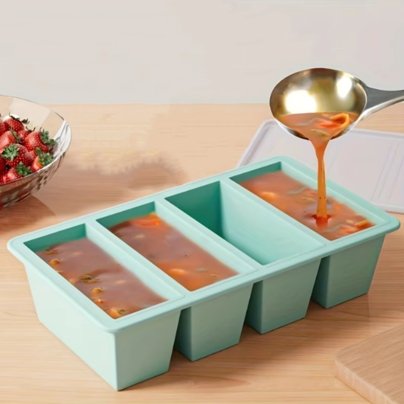 蓋付きシリコン冷凍トレイ 1 個 - スープ、スープ、ソース - Meal Prep Chef のレビューと価格