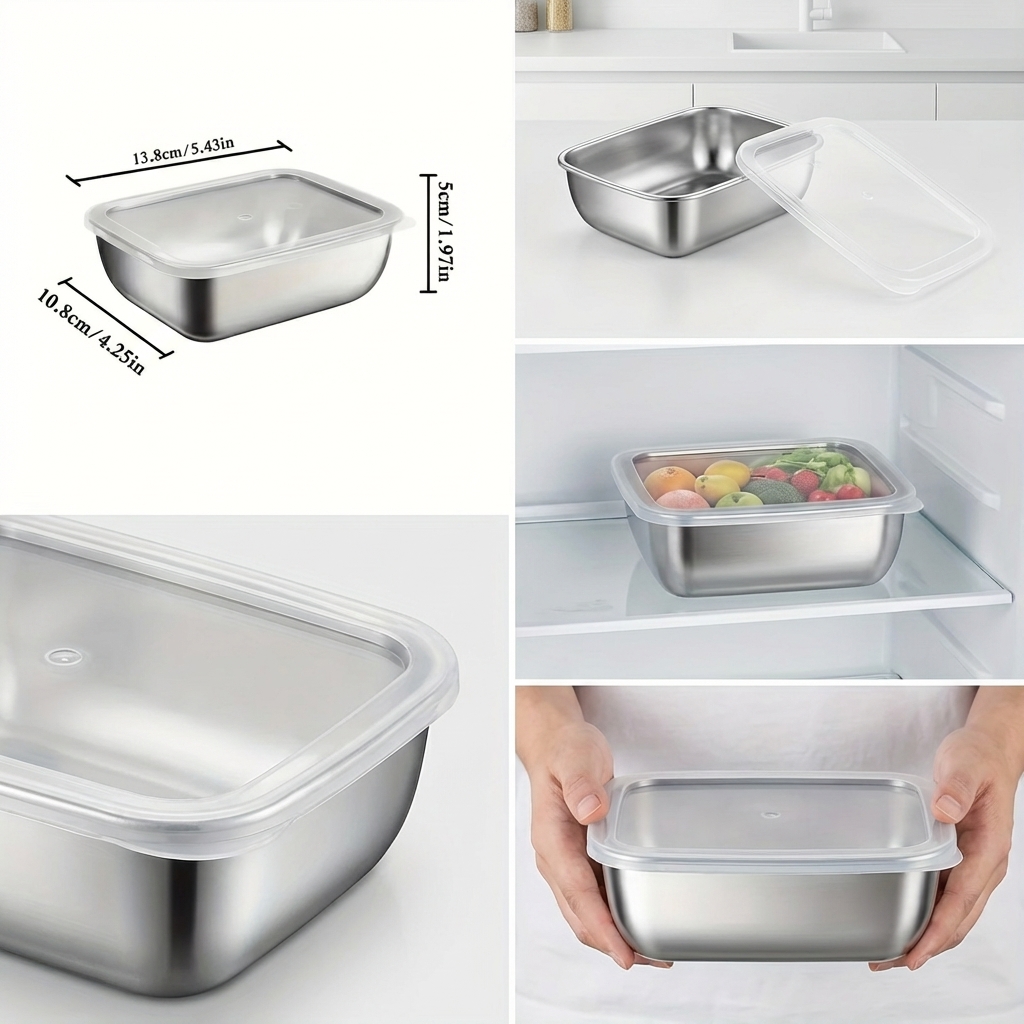 5個セット ステンレス製食品保存容器 積み重ね可能 ランチボ - Meal Prep List のレビューと価格