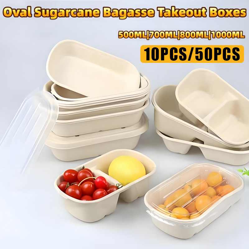 10/50 個使い捨てテイクアウトボックスランチボックスライ - Salad Container Jar のレビューと価格