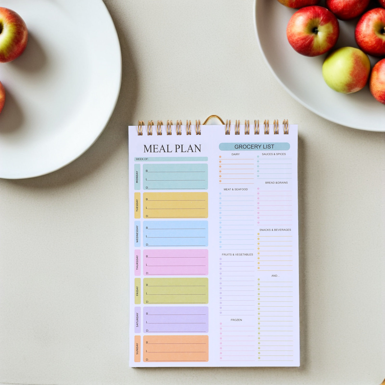 52枚綴り ウィークリーミールプランナーノート スパイラル綴 - Meal Prep Menu のレビューと価格