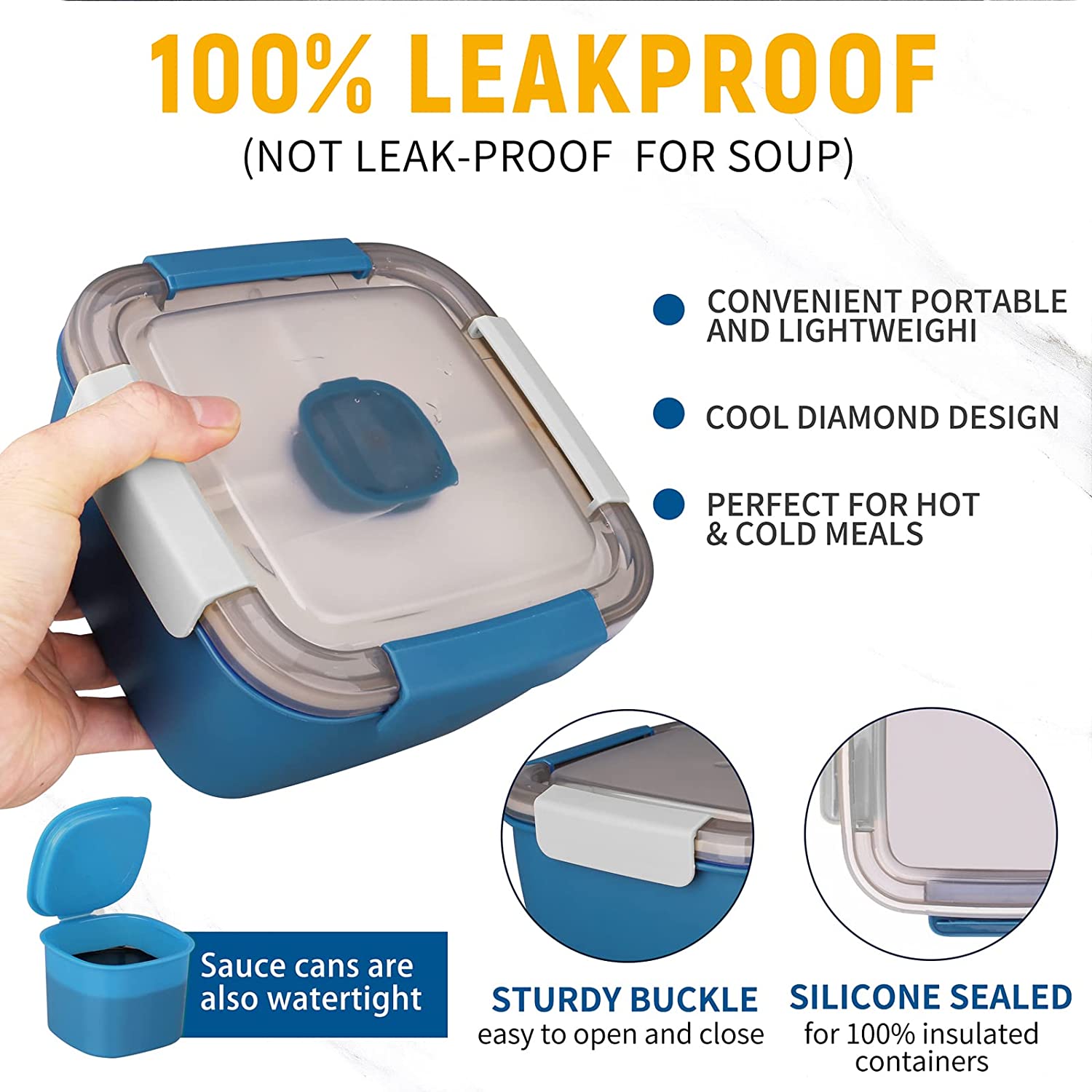 1100 ミリリットル/1500 ミリリットルポータブル弁当 - Salad Container Jar のレビューと価格