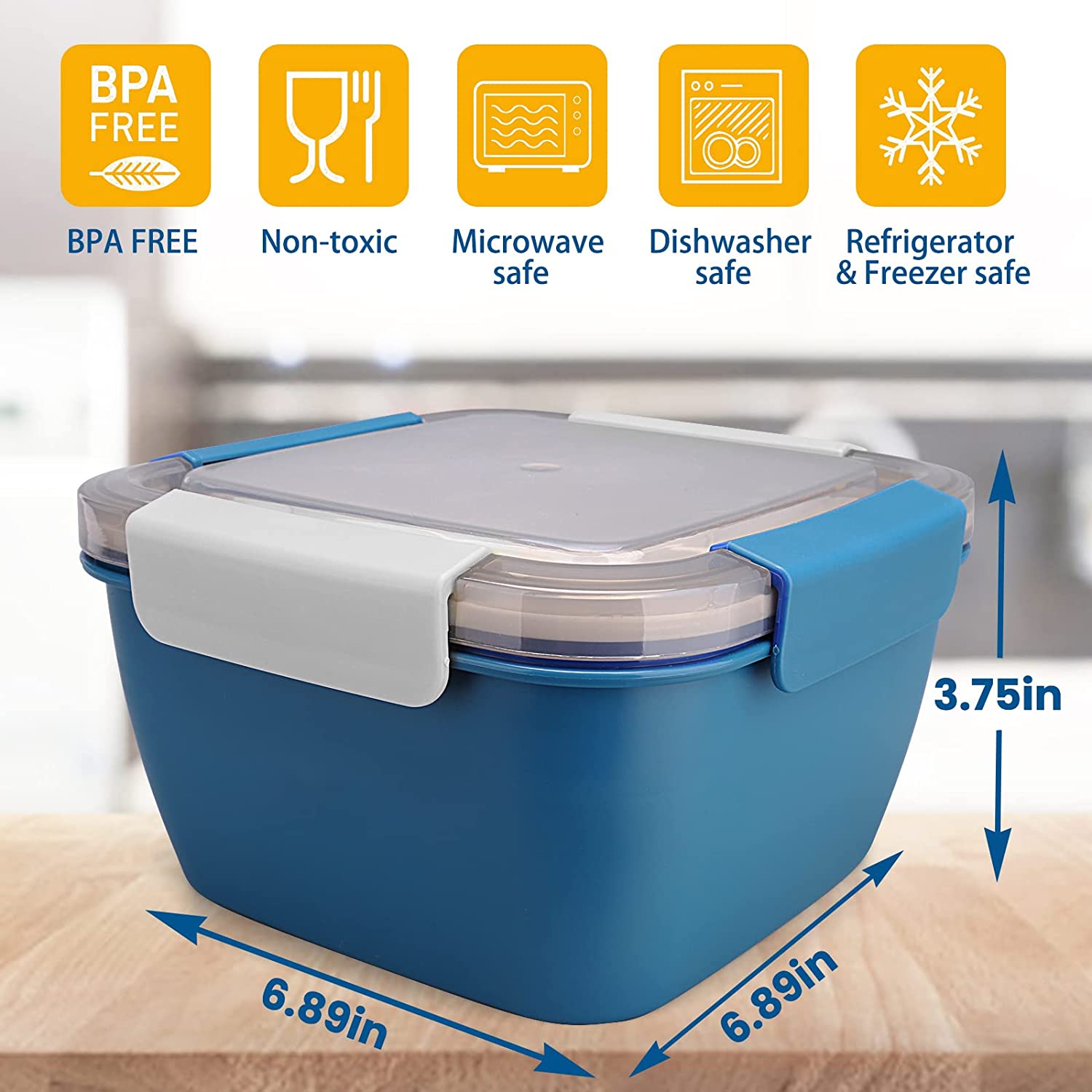 1100 ミリリットル/1500 ミリリットルポータブル弁当 - Salad Container Jar のレビューと価格