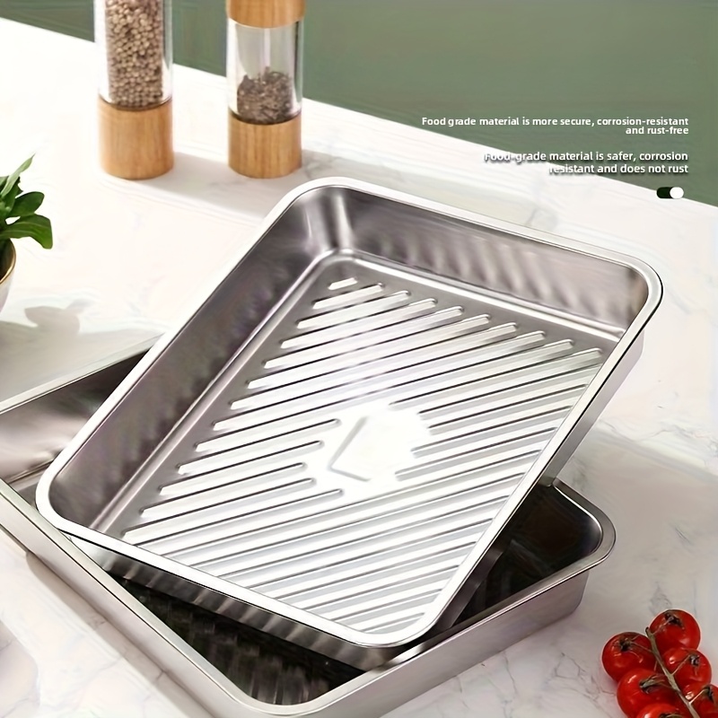 3個入り大型ステンレス製ベーキングトレイ（蓋付き）/野菜用ロ - Meal Prep Menu のレビューと価格
