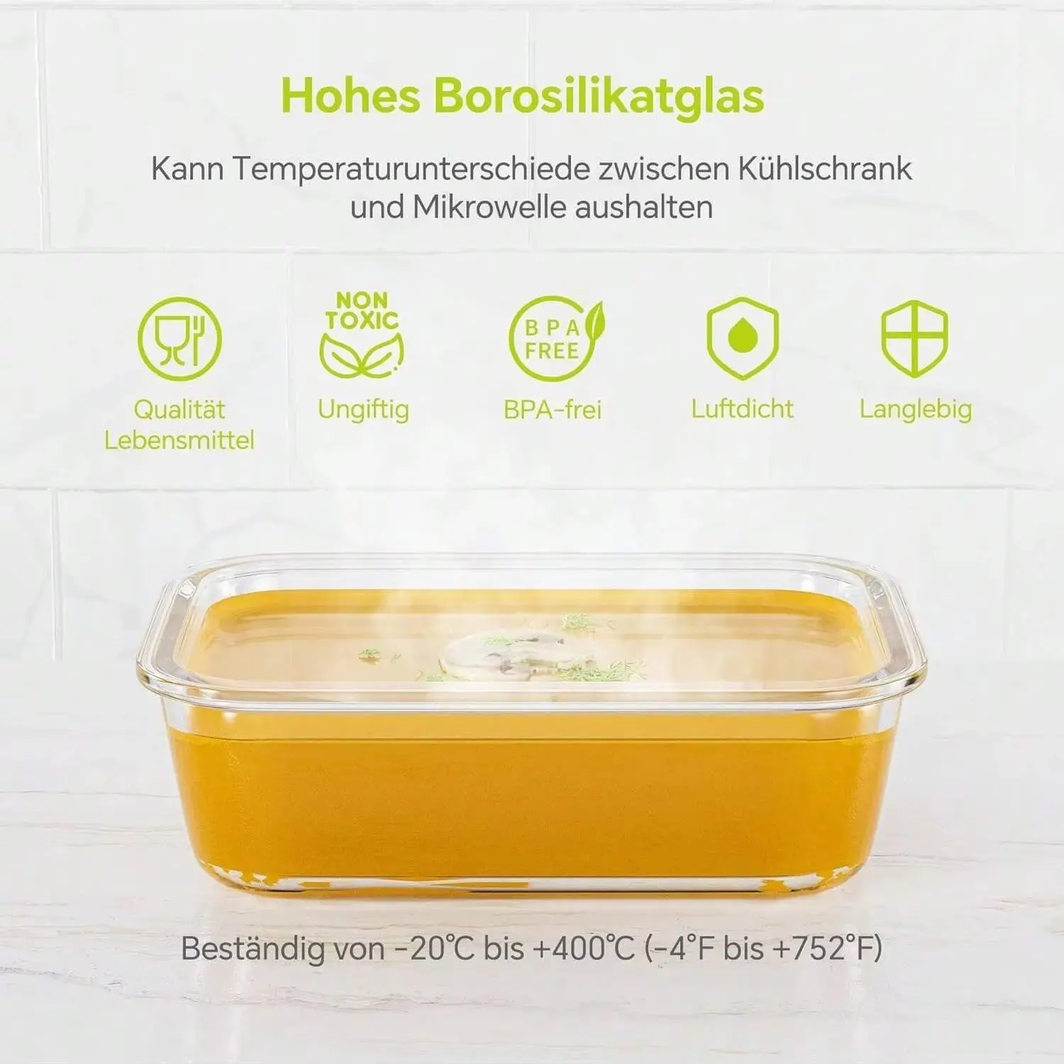 yesGlass 蓋付き食品保存容器、食事の準備用、冷蔵庫や - Meal Prep Bowl のレビューと価格