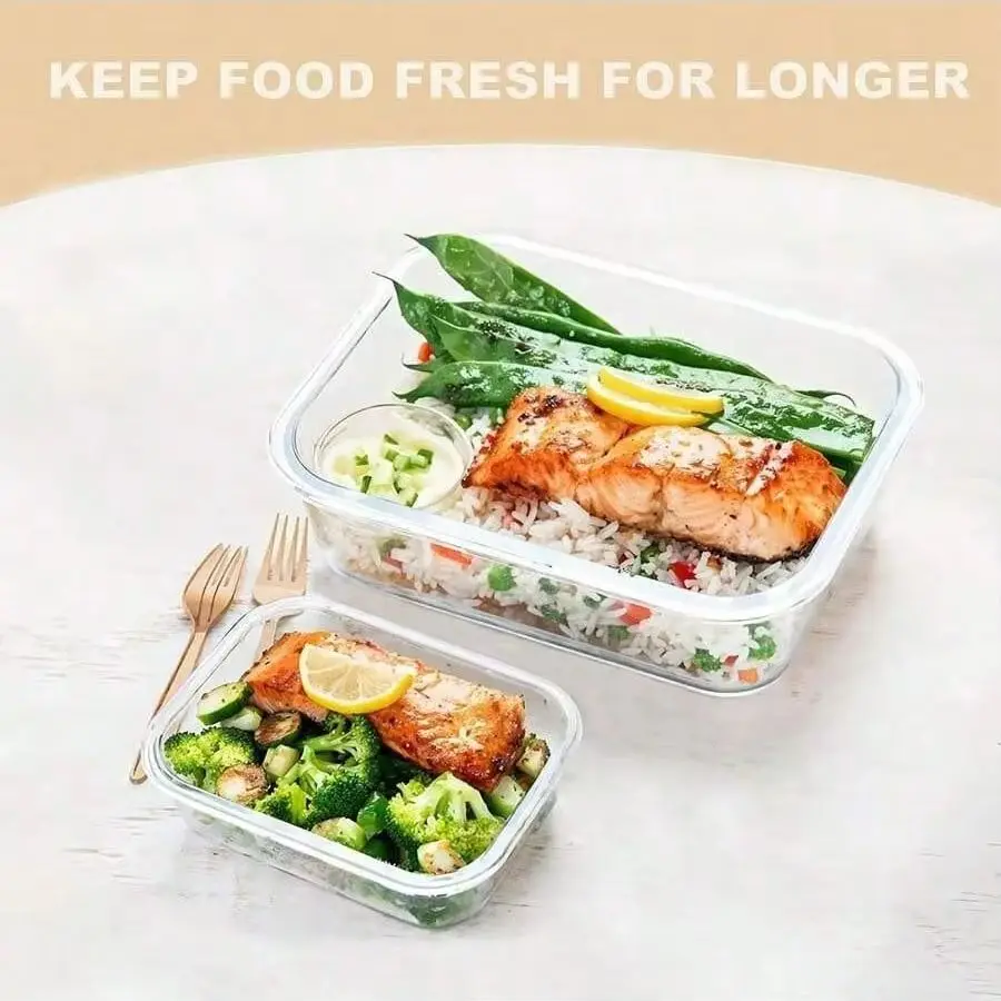 yesGlass 蓋付き食品保存容器、食事の準備用、冷蔵庫や - Meal Prep Bowl のレビューと価格